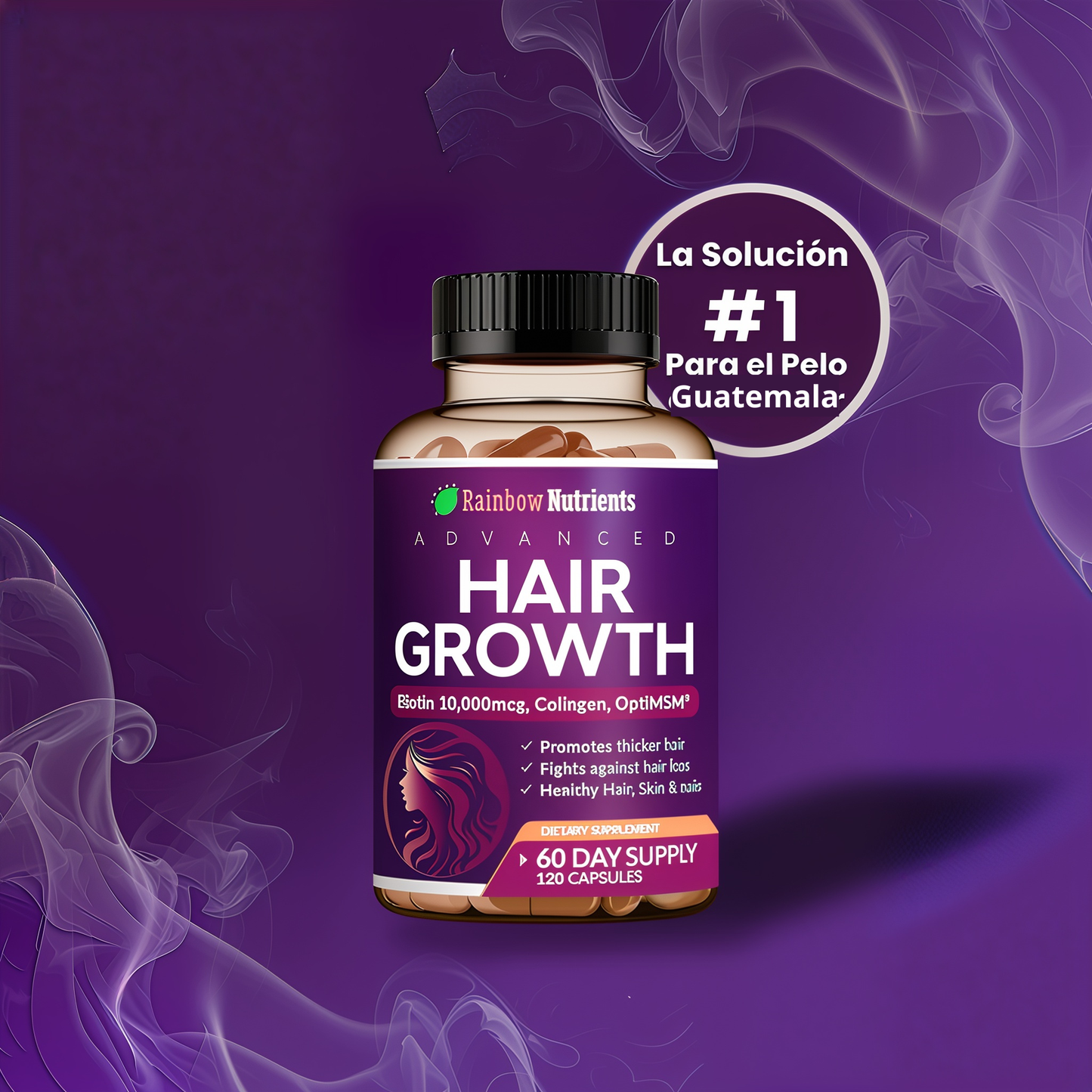 💜 HAIR GROWTH - Vitaminas Capilares Premium 60 Cápsulas